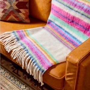 Free People Skye Stripe Fringe Throw Blanket